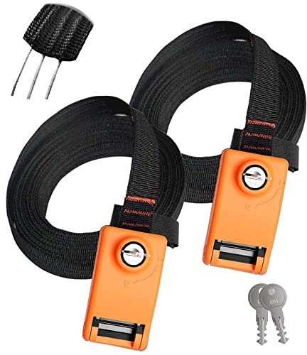 Lovinouse 2025 2 Pack Lashing Straps with 3 Stainless Steel Cables for Kayak Bike Surfboard Tie Down 10 Feet Each