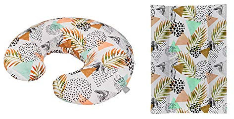 Rotho Babydesign Stillkissen-Set Mini, 180 x 33 cm, Inkl. Keilwickelauflage, 70 x 50 cm, ab 0 Monate, Modern Paradise