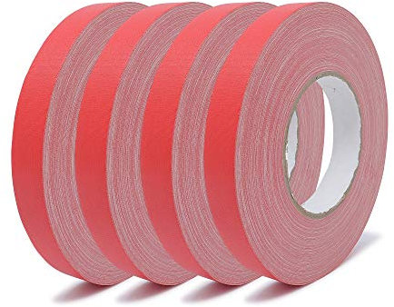 gws Gewebeklebeband 4 Rollen, premium Panzertape in Profi-Qualität mit Natur-Kautschukkleber, Wasserdicht, Breite: 19mm Länge: 50m, Farbe: Rot