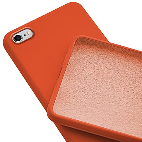 N NEWTOP Custodia Cover Compatibile per iPhone 6-6S Plus, Ori Case Guscio TPU Silicone Semi Rigido Colori Microfibra Interna Morbida (Arancione)