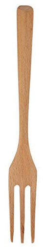 Tenedor de Madera para Cocinar, Cubiertos Madera Cocina con Asas Largas para Servir Ensaladas, Postres y Cenas(02)