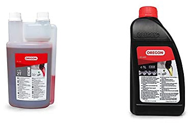 Oregon O11–1140 Huile moteur 2 temps 1 l & Huile pour Chaîne et Guide-Chaîne de Tronçonneuse, 1 L (O10-4935)