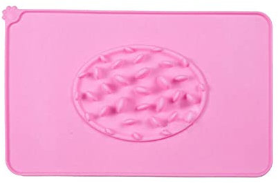Platos para Perro Platos para Gato Alfombrilla De Silicona para Tazón De Comida para Perros Y Gatos Alfombrilla De Alimentación Antideslizante Impermeable para Perros Gatos Rosa