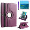 Custodia per Samsung Galaxy Tab S 10.5 pollici 2014 (SM-T800 SM-T805) - Rotazione di 360 gradi Custodia protettiva completa per supporto,Con Penna Stilo, Pellicola Per Schermo (Purple)