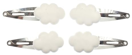 Miniblings Wolke 4er Set Haarspangen Wolken Himmel Regenbogen 3D weiß | Hält im Haar und sitzt sicher, aus Berlin, mit Haarschmuck und Haarclips