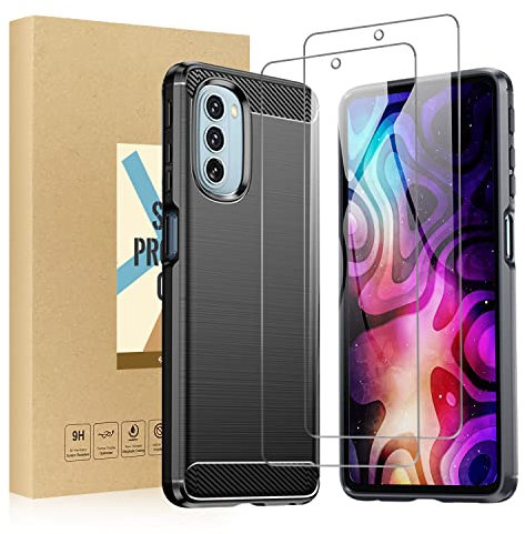 SCL Lot de 2 coques pour Motorola G51 + film protecteur d'écran en verre trempé anti-rayures et anti-traces de doigts