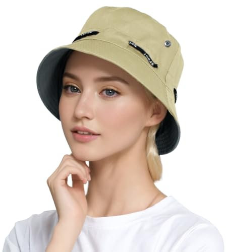 Chapeau de Seau à Large Bord Chapeau de Soleil UPF50+ Chapeau de Plage d'Eté Protection Solaire Réglable Chapeau de Pêche pour Femme Chapeau de Plage Pliable pour Voyage Camping Chasse Randonnée