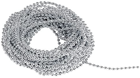 Ideen mit Herz Perlen-Band | Perlengirlande | Perlen: Ø 3mm | 10 m lang (silber)