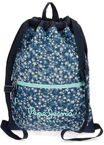 Pepe Jeans Denim Star Kulturbeutel, blau, Rucksack