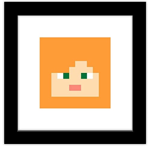 Trends International Gallery Pops Minecraft: Iconic Pixels – Mobs – Alex Wandkunst, schwarzer Rahmen, 30,5 x 30,5 cm