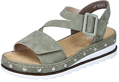 Rieker Damen Sandalen V7964-52 grün Gr. 38