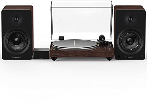 Fluance Reference RT85N High Fidelity Vinyl Turntable with PA10 Phono Preamp and Ai61 Powered 6.5 Bookshelf Speakers, Nagaoka MP-110 cartridge, 120W Class D Amplifier, Bluetooth (Natural Walnut)