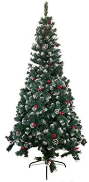 Árbol Pino Navidad Verde nevado 150 cm 450 Puntas