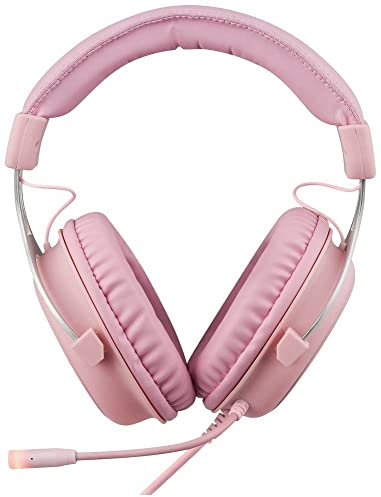 DELTACO GAMING PH85 Gaming Over Ear Headset kabelgebunden Stereo Pink, Rosa Mikrofon-Stummschaltung