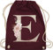 Turnbeutel Rucksack - Anfangsbuchstabe Name I Initialen personalisiert - Unisize - Bordeauxrot - jga taschen schulkind beutel buchstaben e stoffbeutel sporttasche mädchen turnsack kindergarten