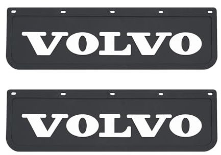 LKW 2 STK. Schmutzfänger aus Hartgummi für Volvo Truck Auflieger Gummi Schmutzlappen 60x18cm Schwarz mit 3D-geprägter Beschriftung