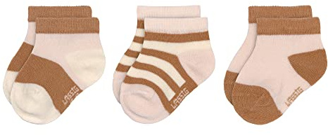 LÄSSIG Kinder Sneaker Socken 3er Set/Rosa-Karamell Größe 15-18