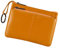Porte-monnaie en cuir véritable avec triple fermeture éclair et porte-clés, marron clair, Pochette à monnaie