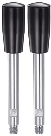 sourcing map 2Stk Klemmen Handgriffe M12 Gewinde 160mm (6.3) Länge Chrom Beschichtete Drehbare Kurbel Handgriff Griffe Handwheel Schraube Stiel für Drehmaschine
