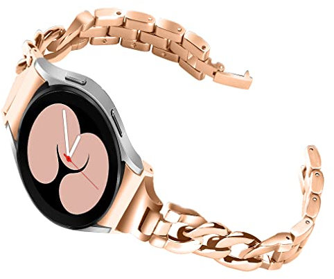 INF Bracelet de montre 20mm pour Samsung Galaxy Watch 4 bracelet de remplacement en acier inoxydable or rose