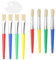 Lot de 8 pinceaux pour enfants, pinceaux, pinceaux, peinture, gribouillage, dessin, pinceaux lavables, enfants d'âge préscolaire, convient pour les matériaux de peinture lavables (4 pointes rondes, 4