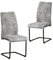 B&D home Esszimmerstühle Theo 2er Set, Küchenstuhl Bürostuhl Schwingstuhl Freischwinger Stühle für Küche, Esszimmer, Büro, Industrial modernes Design, Wildleder Optik Grau, 11138-GRAU-2