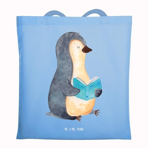Mr. & Mrs. Panda Einkaufstasche Pinguin Buch - Geschenk, Freizeit, Tasche, Nichtstun, Jutetasche, Ausruhen, Uni, Stoffbeutel, Urlaub, Tote Bag, Pinguine, Laptoptasche