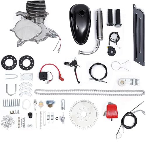 Fahrradmotor Kit 2 Takt 100CC Motorrad Engine Cruiser Bike Rennrad Benzinmotor Hilfsmotor Kit Fahrrad Komplettmotor 36 Zähnen CDI Einzylinder für die meisten 26/28 Bikes