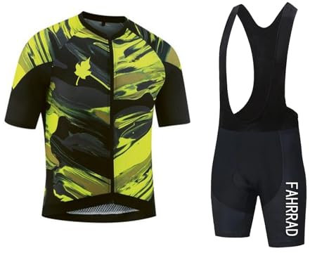 KAISUN Fahrradbekleidung Set Sommer Herren Radtrikot Kurzarm + Radhose mit Sitzpolster, Atmungsaktiv Schnelltrocknend Fahrrad Trikot (Color : TYP-4, Size : 5XL)