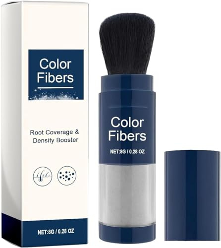 Supersize Fibras de Color con Set de Recambio, Fibras de Color con Set de Recambio, Espesor de Cabello Teñido, Tinte Temporal para Retoque de Raíz con Fibras de Espesor de Cabello (gris)