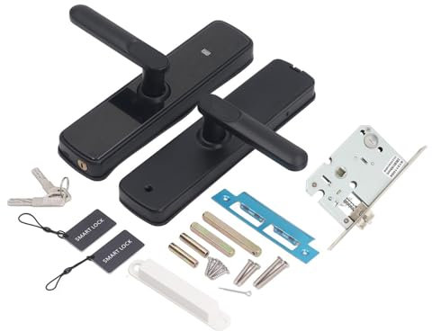 Cerradura de Contraseña Inteligente, Desbloqueo con Llave Mecánica, Cerradura de Manija de Puerta de Entrada, Fácil Instalación para Puertas de Hogar de 35-90 Mm de Espesor