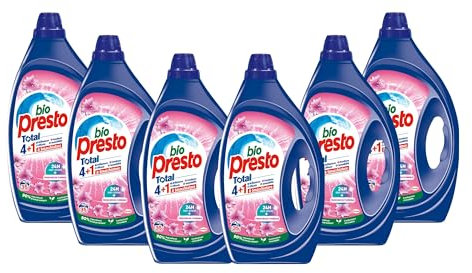 Bio Presto Liquido Orchidea Detersivo Lavatrice Liquido, Nuova formula con Smacchiatore, 6 confezioni da 35 lavaggi, totale 210 lavaggi