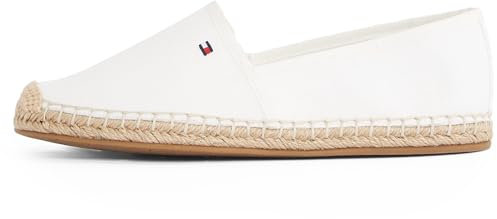 Tommy Hilfiger Alpargatas Mujer Essential Flag Canvas con Logotipo, Blanco (Ecru), 37