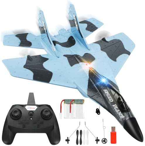 GirlDiary RC Plane 2 Channel, 2.4GHz Remote Control Airplane with Gyro and Lights 900FT Range, Easy to Fly RC Planes RTF for Adults & Beginners & Kids 8-12