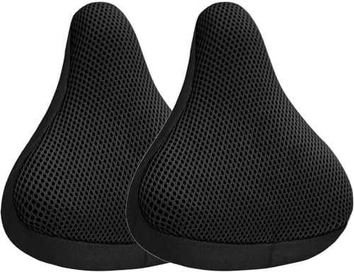 Lunaanda 2 Pezzi Coprisella Bici, Copertura Morbida Sellino Bici, Copri Sella Bici Morbido, Protezione Sella Bici, Cover Sella Bici, Traspirante, Accessori per Bici, per Uomo Donna (Nero)