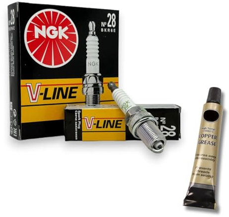6x Zündkerzen V-Line passt für VW Golf III 2.8/2.9 VR6 Bj. 1992-1999 + Kupferfett