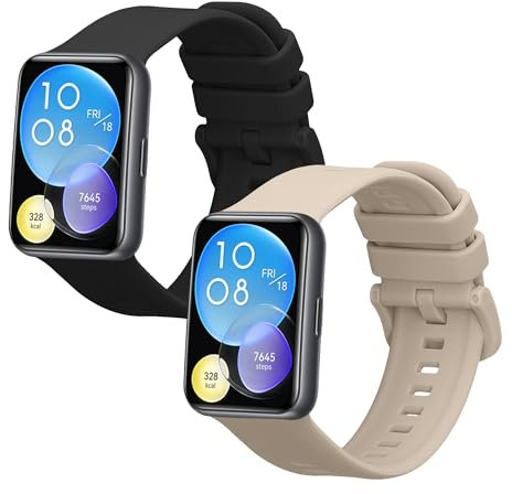 kwmobile 2X Sportarmband kompatibel mit Huawei Watch Fit 2 Armband - Fitnesstracker Band Set aus TPU Silikon