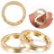 4 Stück Runde Karabiner Mini 25 mm Kleine Karabinerhaken Schlüsselringe Diamant Spaltring Strass Feder O Ring Metall Schlüsselanhänger Haken Clip für Geldbörse DIY Handwerk (Gold)