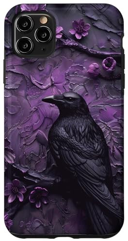 Gothic Goth Dark Spooky Raven Crow Witchy Tree Purple Flower Case for iPhone 11 Pro Max