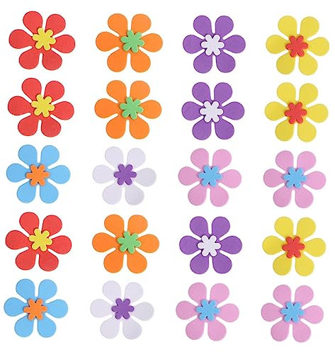 DRESSOOS 160stücke Blumenaufkleber Eva-Schaum-Aufkleber Selbstklebend Bunte Wanddeko Für Wohnzimmer Kinderzimmer Schlafzimmer Büro Party Deko