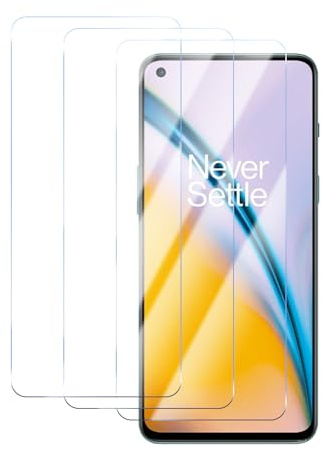 YUXINDZ 3 Piezas Protector Pantalla para Oneplus Nord 2 5G 6,43 Pulgadas, Cristal Templado Protectora Antiarañazos, Dureza 9H, HD Transparente Vidrio, Sin Burbujas, Fácil Instalación