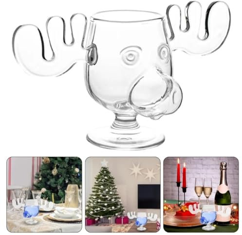 Weihnachtsgläser National Weihnachtsurlaub, Elchtasse Christmas Vacation, Kreatives Elch-Schnapsglas aus Glass, Moose Mug Elchglas Elchtasse, für Kaffee, Tee, Getränke