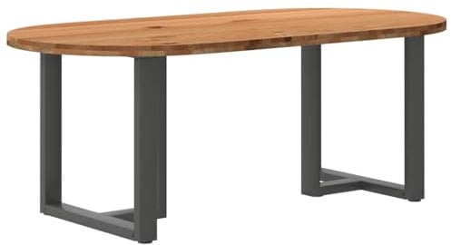 vidaXL Esstisch Hellbraun 200x100x74 cm Massivholz Eiche Oval