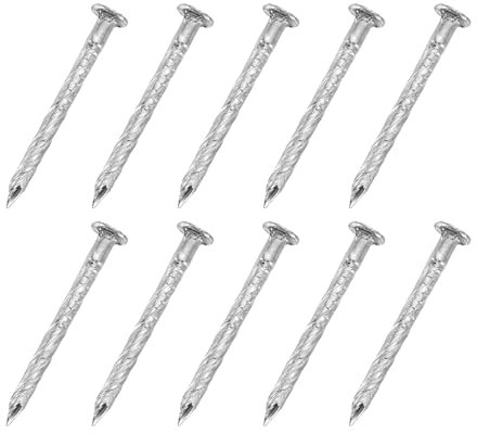 sourcing map 250Pcs Fence Deck Nails, 1 Inch 304 Stainless Steel Spiral Deck Nail Spiral Shank Spikes for House Floor Repairing Wall Woodworking, Silver