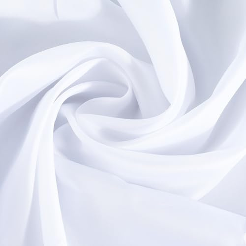 CABODYALS Tissu en Soie Blanc 150cm Satin de Polyester Doux au Mètre Vintage Respirant Couleur Unie Large et Soyeux pour la Couture la Fabrication les Festivals les Mariages la Décoration Intérieure l