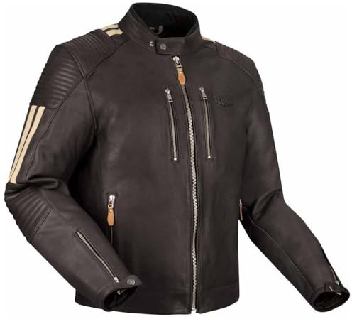 SEGURA Orion wasserdichte Motorrad Lederjacke, braun, M