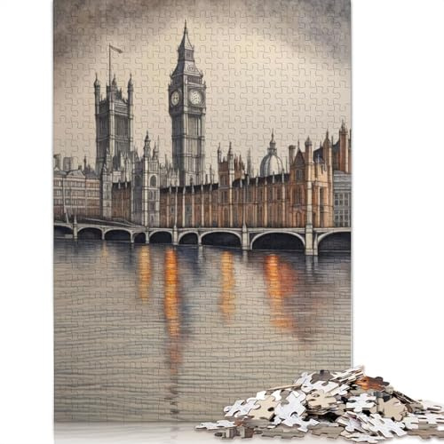 London My Pencil Puzzles für Erwachsene, 1000-teiliges Familientreffen-Puzzle, DIY 1000-teiliges Puzzlespiel, 1000 Teile (75 x 50 cm)