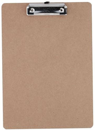 KLEMMBRETT DIN A4 Schreibbrett 32×22,5cm aus MDF mit Metallklemme Klemmmappe Schreibplatte Schreibunterlage 63