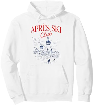 APRÈS SKI Club X Skifahrer Skifahrerin Illustration Ski Pullover Hoodie