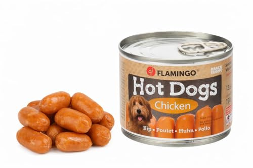 Hundeleckerli - Leckerli Hund - Flamingo Cocktail Mini Würstchen mit Huhn - 12 Stück 120 g - ohne Zucker - ohne Farb- & Aromastoffe